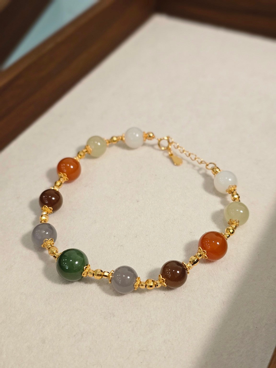 Actual Hetian Jade Multi-Treasure Bracelet | 和田玉多寶手鏈實物圖