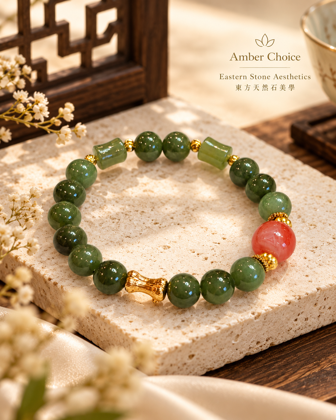 Jade & Red Agate Bracelet concept | 碧玉紅瑪瑙手鏈形象圖