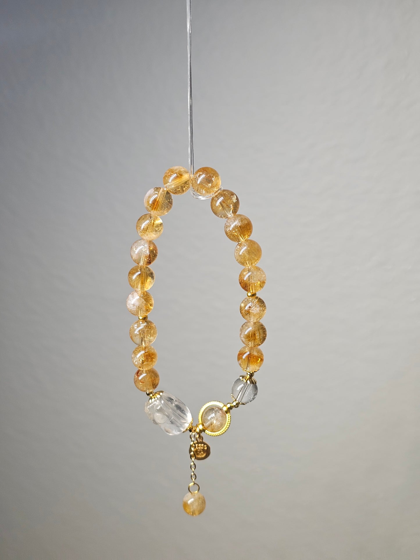 Citrine & Clear Quartz Pixiu Bracelet (8.5mm)