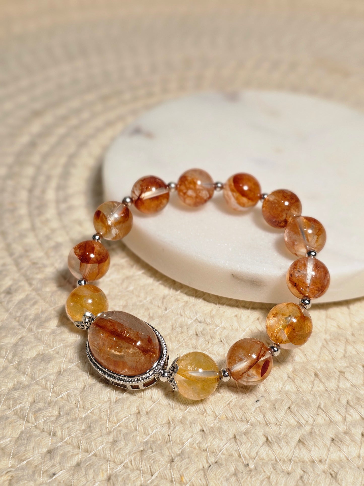 Red & Yellow Garden Quartz Magic Box Bracelet 10.5mm