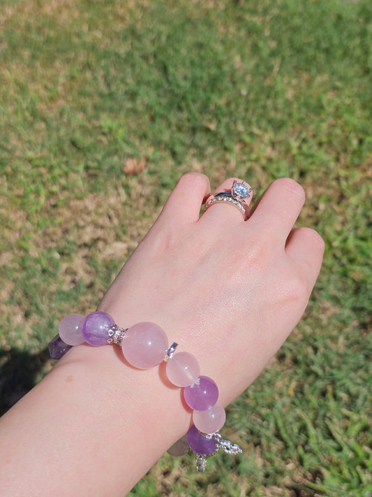 Amethyst × Rose Quartz Bracelet 15.8mm