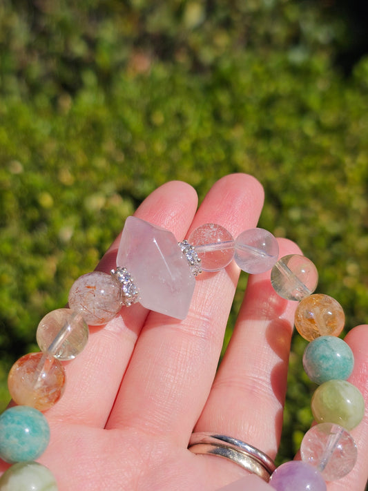 Multi-Gem Energy Bracelet · Amethyst Double Point Edition 10.5mm