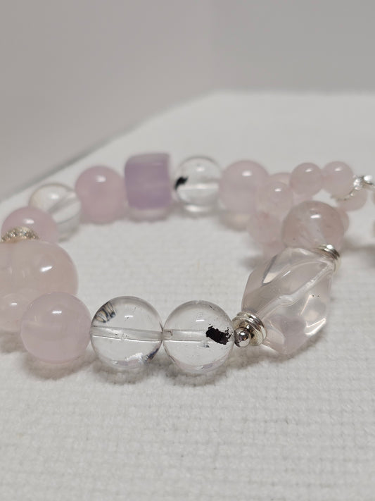 隨型× 粉愛心×粉晶 × 方糖紫水晶 × 閃靈
10.5mm