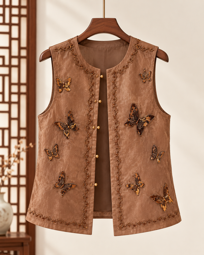 Butterfly Beaded Vest front product view