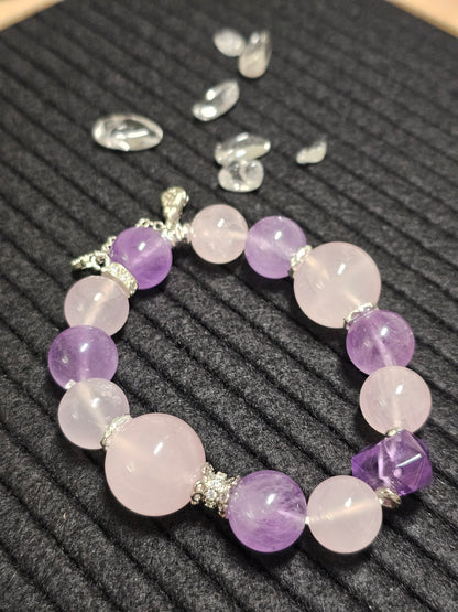 Amethyst × Rose Quartz Bracelet 15.8mm