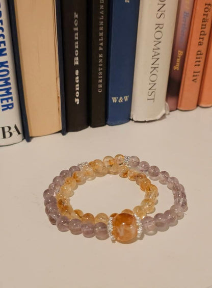 Citrine & Amethyst Double Bracelet 7.2mm | 黃水晶 × 紫水晶雙圈手鏈