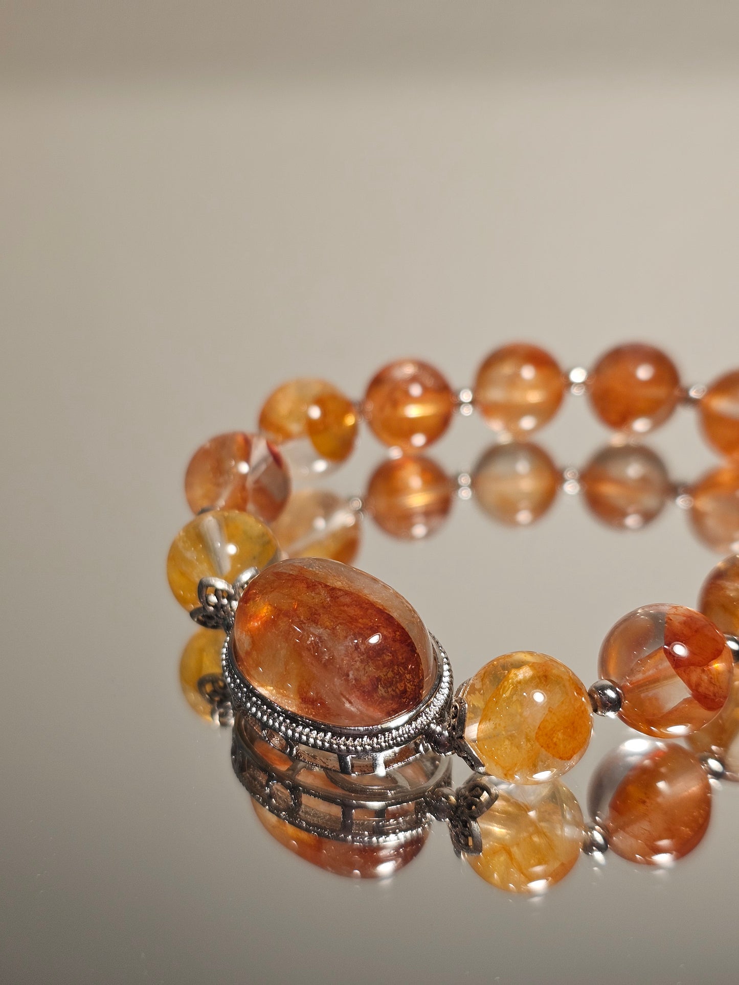 Red & Yellow Garden Quartz Magic Box Bracelet 10.5mm