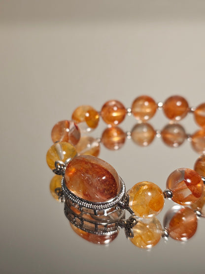 紅黃膠花魔盒手鏈 10.5mm 