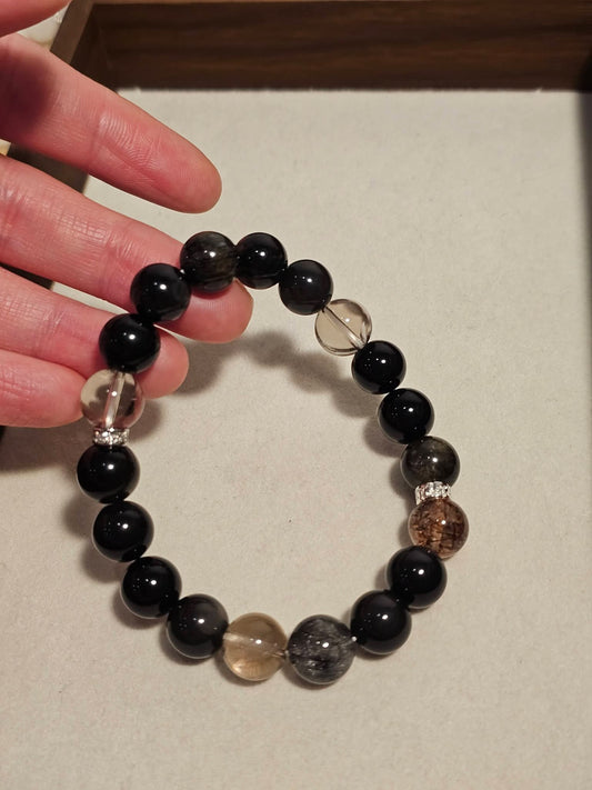 Obsidian × Tiger’s Eye × Smoky Quartz × Super Seven × Black Rutilated Quartz