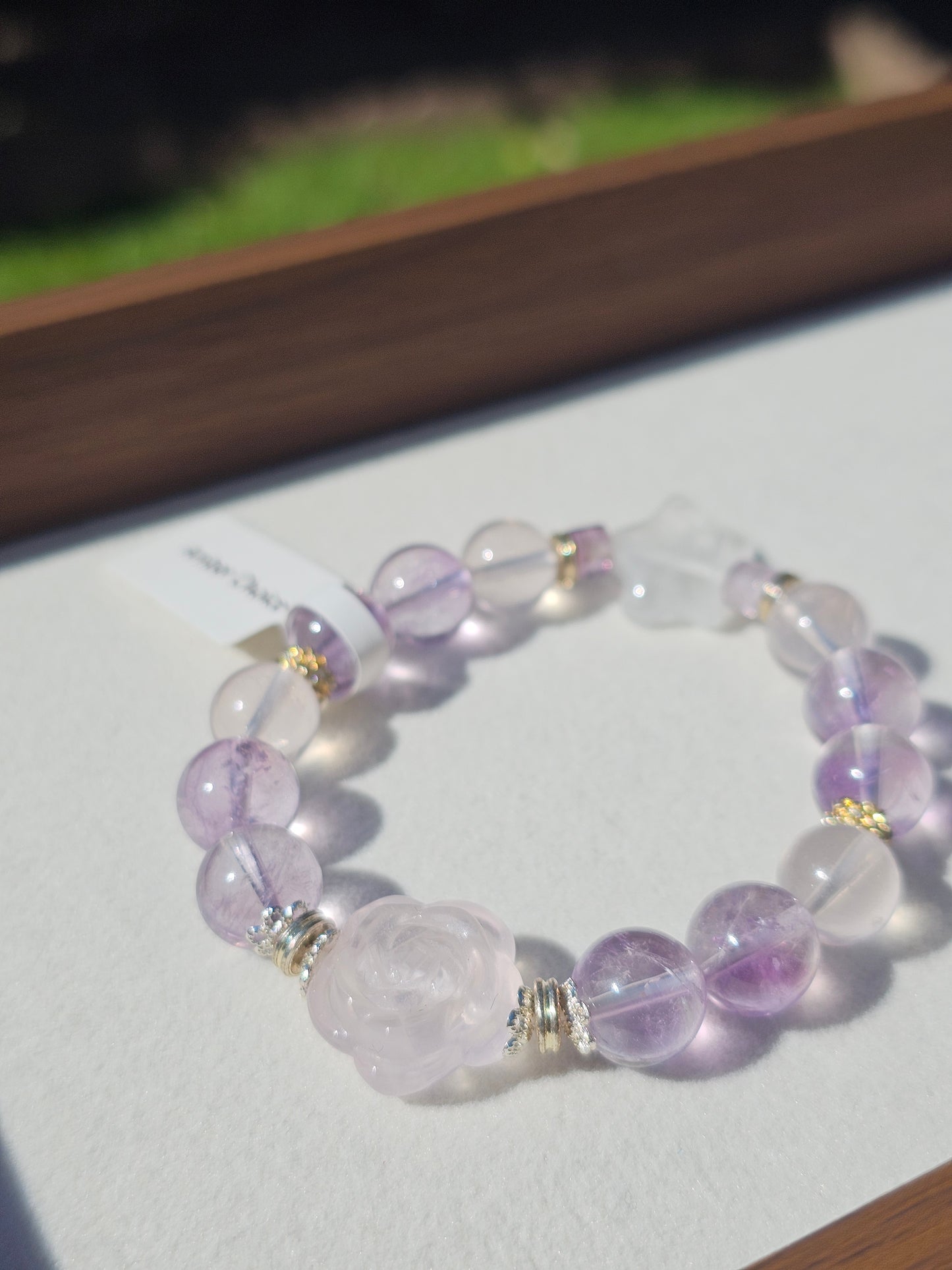 Rose Quartz Rose × Lavender Amethyst × Clear Quartz Bracelet 10mm