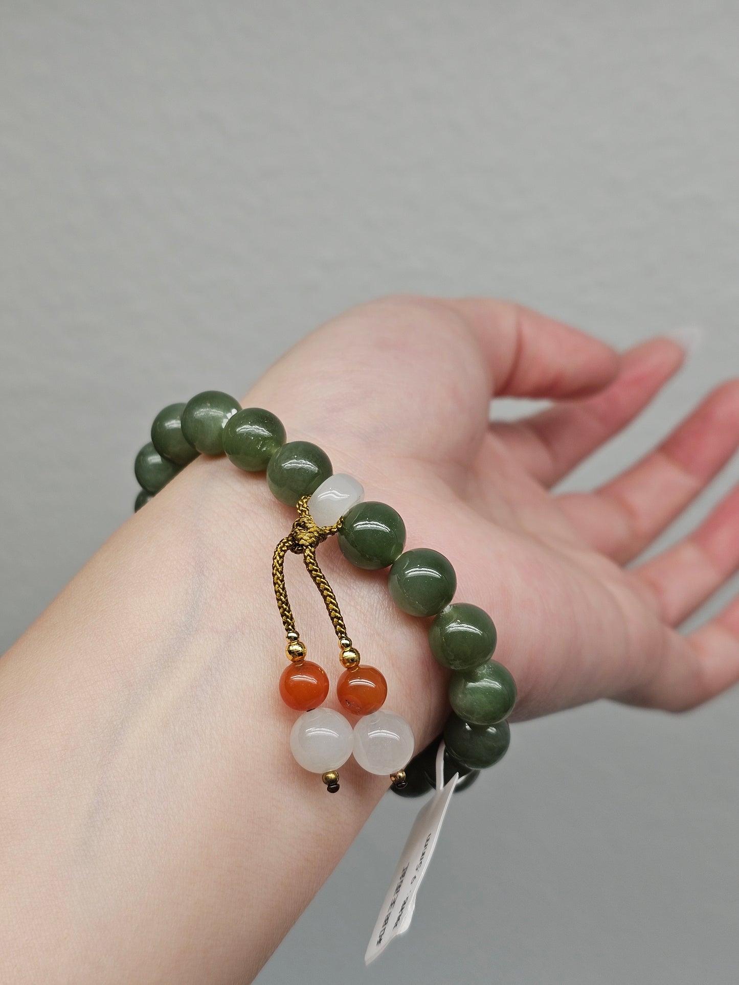 Hetian Jade × Red Agate Bracelet 9.5mm