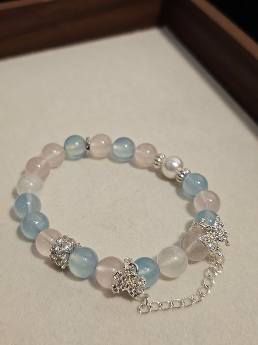 Aquamarine × Shell Pearl × Rose Quartz × Moonstone 8mm