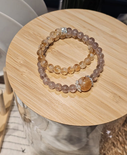 Citrine & Amethyst Double Bracelet 7.2mm | 黃水晶 × 紫水晶雙圈手鏈