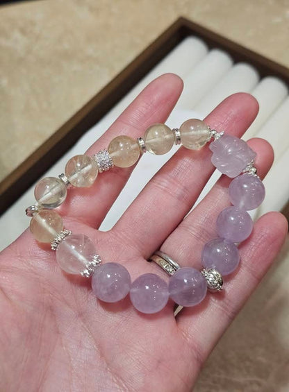 Nine-Tailed Fox × Amethyst × Citrine Bracelet 12mm