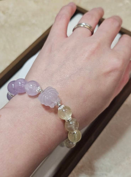 Nine-Tailed Fox × Amethyst × Citrine Bracelet 12mm