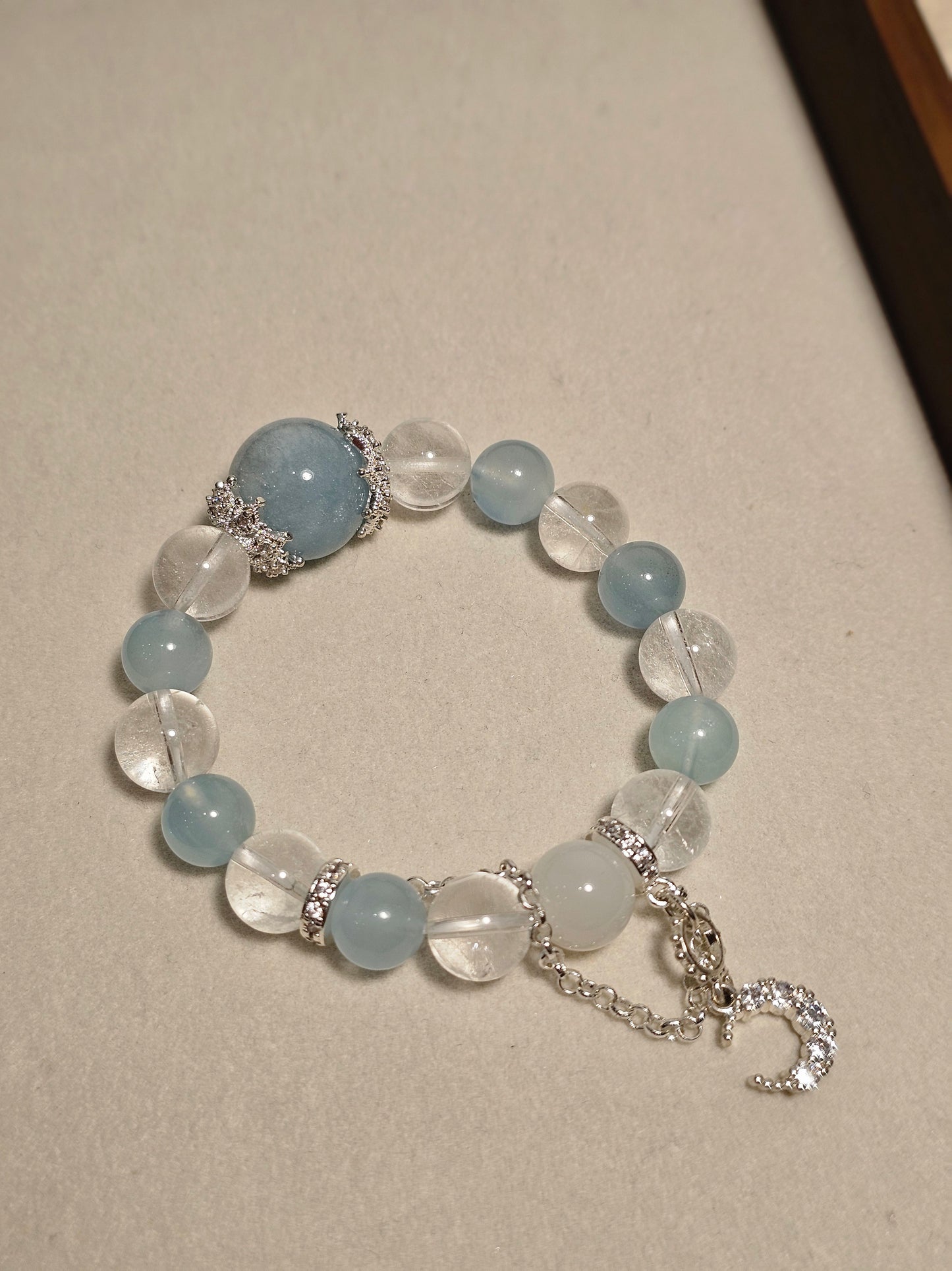 Aquamarine × Clear Quartz｜Fresh & Elegant Energy Bracelet 10mm 