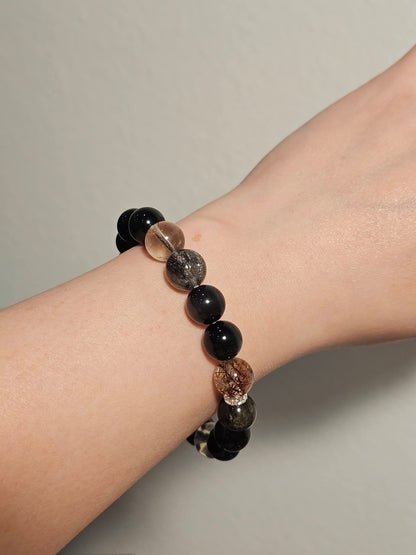 Obsidian × Tiger’s Eye × Smoky Quartz × Super Seven × Black Rutilated Quartz