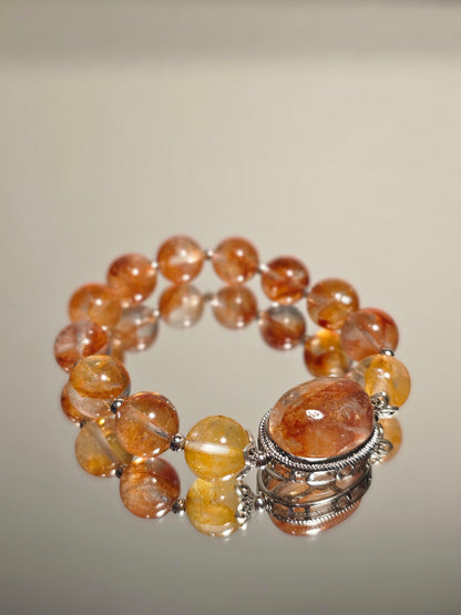 紅黃膠花魔盒手鏈 10.5mm 