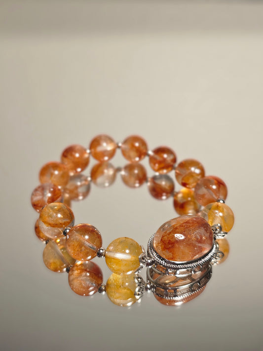 Red & Yellow Garden Quartz Magic Box Bracelet 10.5mm