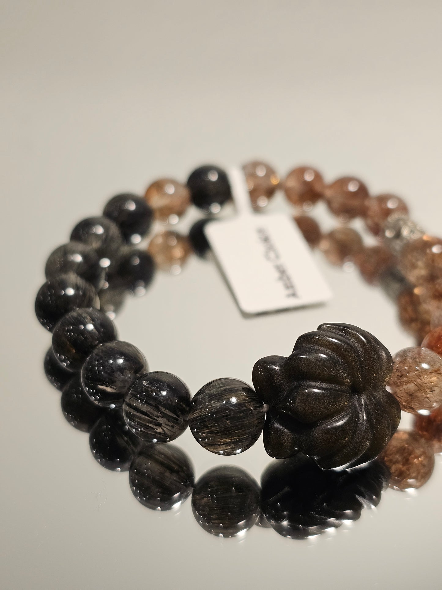 Nine-Tailed Fox × Golden Super Seven × Black Rutilated Quartz Bracelet
with Golden Obsidian Accents 9mm